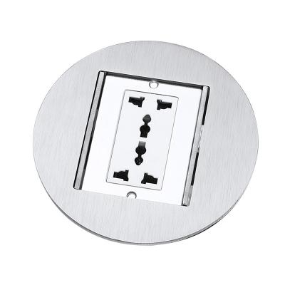 China Supplier Teriux 10A 250V 2 Pin Outlet Outlet Box 150mm Commercial Electric Round Weatherstrip Hidden Floor Socket for sale