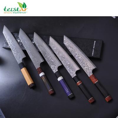 China Disposable Damascus Gyuto Knife With Octagcnal Stabilized Wooden Sashimi Salmon Sushi Kiritsuke Handle Kitchen Knives Chef Knife 8 Inch for sale