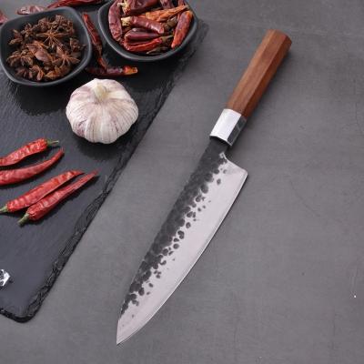 China 8 Inch Hammer Hand Forged Kitchen Chef Knife Octagonal Handle Knife Viable Cutting Willow Japanese Blade Knife Fish for sale