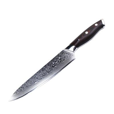 China 8 Inch Disposable Japanese 67 Layers Damascus Flower The Group Of Ten Rivet Steel Handle Chef Knife for sale