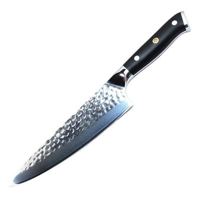 China 8 Inch Disposable Japanese 67 Layers Damascus Flower The Group Of Ten Rivet Steel Handle Chef Knife for sale