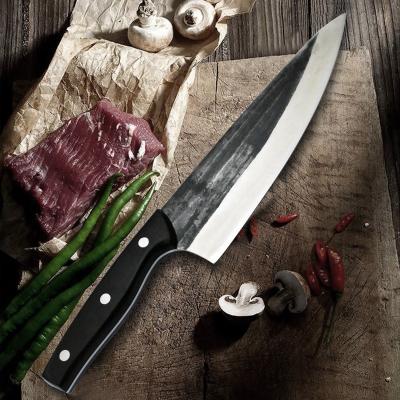 China Professional 8inch Chef Knife Serbian Handmade High Carbon Clad Steel Meat Slicer Knife Forged For Butcher for sale