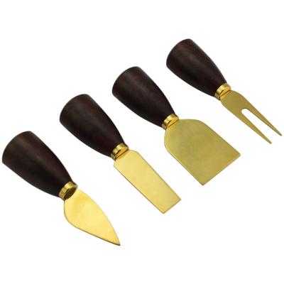 China Latest Viable Multifunctional Kitchen Instruments Gold 4PCS Houseware Cheese Slicer Butter Knife Set Kitchen Accessories Tools for sale