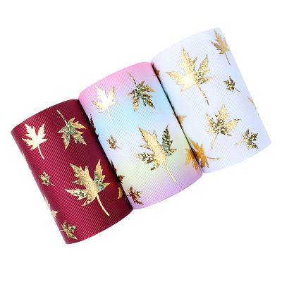 China FLRARIBBON 75MM Viable Designer Custom Printed Gold Hologram Ribbon for sale