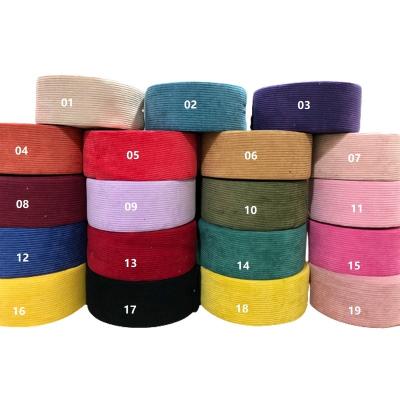 China 3 Inch Corduroy Velvet Hair Colors Sustainable Stock Cinta Terciopelo Bows Ribbon for sale