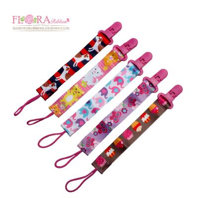 China BPA Free Eco-Friendly Custom Animal Printing Cute Infant Baby Pacifier Clip Holder for sale