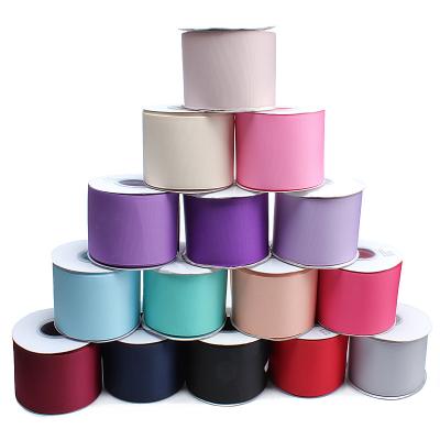 China 100% Polyester Sustainable 196 Colors 3 Inch Solid Color 75mm Wide Grosgrain Ribbon for sale