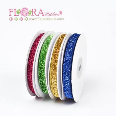 China Single Face Eco - Friendly Clothes Decoration Colored Metallic Glitter Snap Ribbon for sale