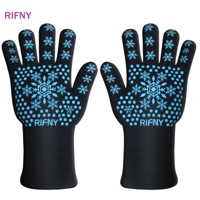 China Easily Cleaned Proof Nitrile BBQ Extreme Heat Resistant Gloves For BBQ Smoker Oven Gloves for sale