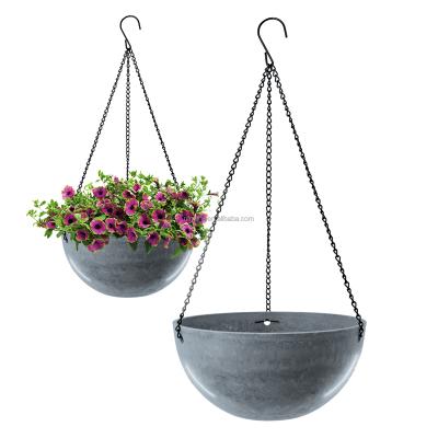 China Anti-sun and Anti-fall/Unbreakable Hanging Plastic Planters, Modern Rectangle Shape Flower Pot Europe Style Wooden Floor Color Plant Sets for sale