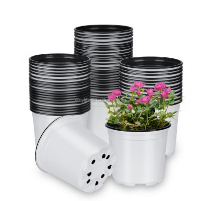 China Plastic Plant Pots With Drainage Holes 5 Inch Gallon Nursery Pots, Nursery Planter Plastic Small Used Nursery Pots For Sale (5inch/13cm Diameter) for sale