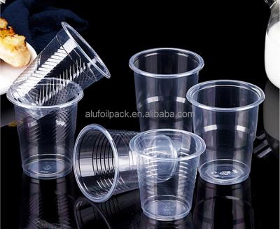 China Disposable Eco Friendly Clear Plastic Disposable Plastic Cups For Iced Coffee Bubble Boba Milk Tea Smoothie Dome Lids Pet Cups Plastic for sale