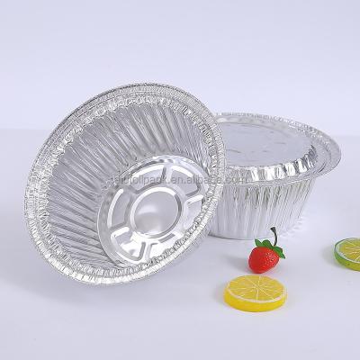 China Takeaway Food Packing Foil Container Container Square or Round Aluminum Foil Container Pudding Cup With Lid for sale