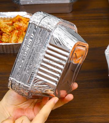 China Takeaway Food Packing Round or Rectangle disposable airline food service aluminum foil container with lid tray for sale