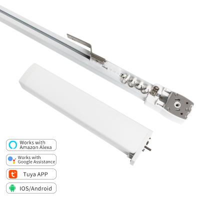 China High Quality Super Quiet Auto Window Curtain Home Decoration 4m Rail Track And Tuya Life Zigbee Wifi Smart Curtain Motor For Home Automation for sale