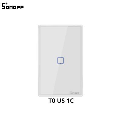 China SONOFF TX T0 USA 1Gang WiFi Smart Lamp Wall Touch Lamp Switch Smart Home Control Via Ewelink APP/RF433/Voice/Touch Alexa Google Home for sale