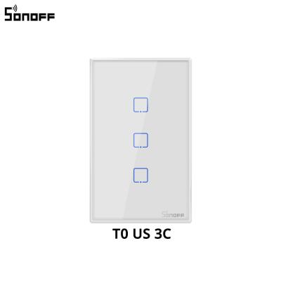 China SONOFF TX T0 USA 3Gang WiFi Smart Lamp Wall Touch Light Switch Smart Home Control Via Ewelink APP/RF433/Voice/Touch Alexa Google Home for sale