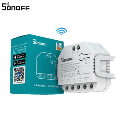 China Synchronization eWeLink Smart Home Switch SONOFF DUALR3 Dual Relay Module Wifi DIY MINI Switch 2 Way Home Power Strip Regulator Alexa Google for sale