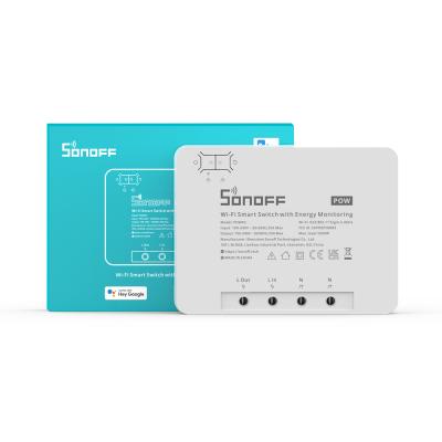 China Sonoff Powr3 Wifi Smart Diy Switch 25a 5500w High Output Power Metering 25A/5500W Overload Protection Energy Saving Ewelink App Alexa Voice Conrol for sale