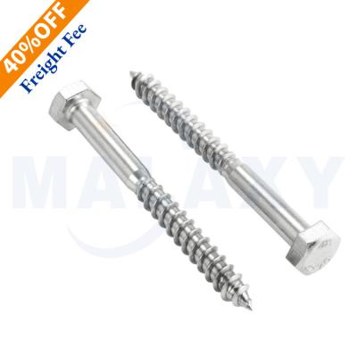 China Pan MALAXY 18-8 Stainless Steel Hexagon Wood Lag Screw for sale