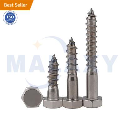 China Pan MALAXY Din571 Hexagon Carbon Steel Self Tapping Screw Head Lag Locking Wood Screws for sale