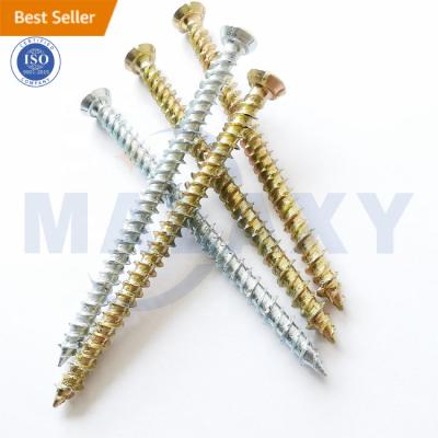 China Pan MALAXY Yellow Galvanized Torx Head Concrete Screws (Concrete Cement Screws) for sale