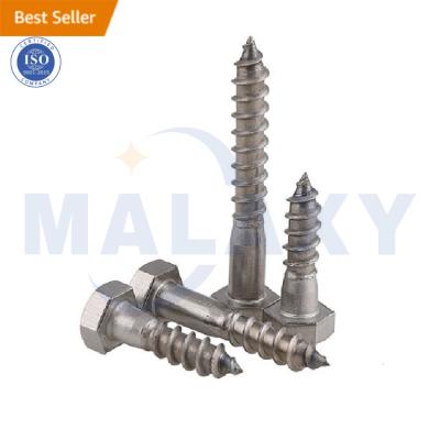 China MALAXY Din571 Carbon Steel Hexagon Head M6 M8 M10 M12 First Hex Coach Lag Screws Long Wood Screws for sale