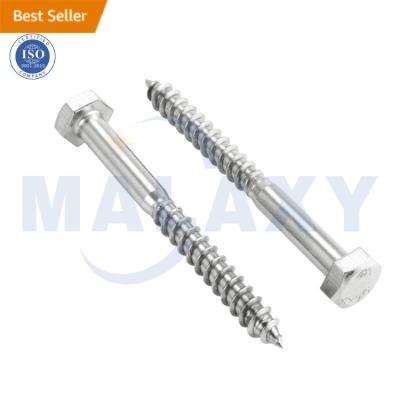 China Special Pan MALAXY Carbon Steel Asme B18.6.1 Timber Lumber Screws Din571 Standard Hex Lag Screws for sale