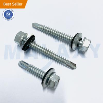 China MALAXY Pan Hex Head Roofing Nail Screw Tek Self-Drilling Screws with Edpm Gasket for sale