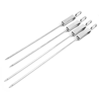 China Easily Cleaned Premium BBQ Accessories Stainless Steel 6-Piece Roasting Skewer Tool Kit For Outdoor Grills for sale