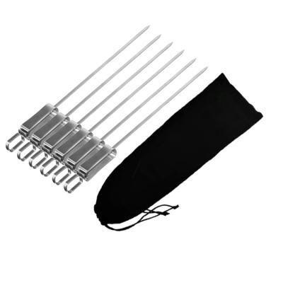 China Easily Cleaned Easy Storage Slipping Design 6 Pcs Kebab Skewers With Nice Pile Bag for sale