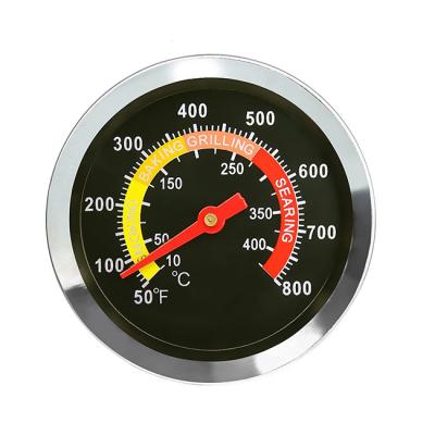 China Popular Heat Resistance 60mm Dia Round Bimetal Pizza Oven Thermometer for Outdoor Smoker Grills for sale