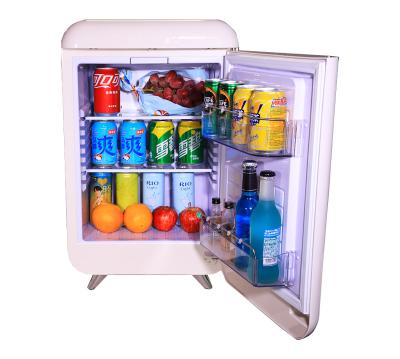 China New Design DT-45F Retro Thermoelectric Cooling Mini Bar Makeup Fridge Hotel Thermoelectric Fridge Small Refrigerator for sale