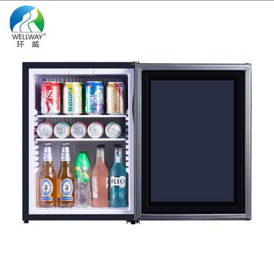 China XC-40CG Absorption Glass Mirror Door Mini Fridge Hotel 40L Simple Hotel Mini Bar Refrigerator Hotel for sale