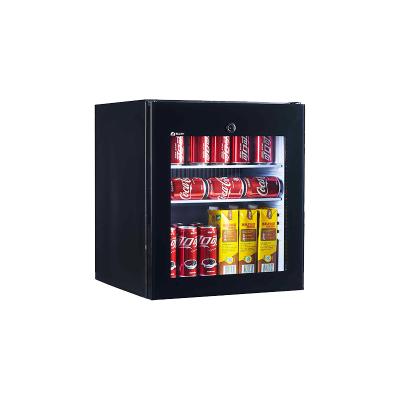 China 60L Absorption Tempered Glass Door Small XC-60CG Hotel Mini Fridge Silence Absorption Cooling Refrigerator Fridge for sale