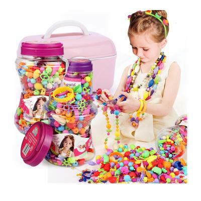 China Pastic ABS Arts, Crafts and Diy Toys Assembly Lacing Bead Toy Beads Plastic Handmade Diy Toy For Girls for sale