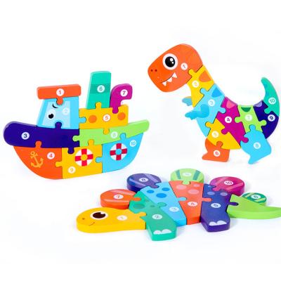 China Cartoon Toy Kids Toys Educational 3d Puzzles Board Puzzle Wooden Animal Baby Educational Toys for sale