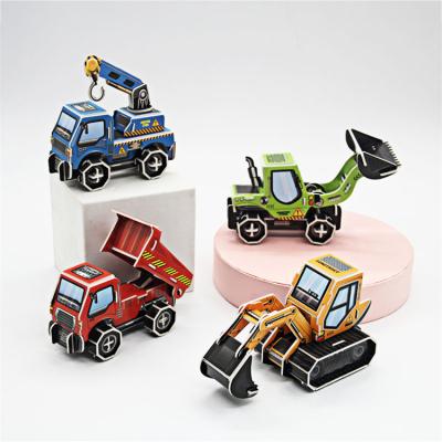 China Diy Jigsaw Educational Toys 3d Car Paper Jigsaw Wooden Paper Truck Toy For Kids for sale