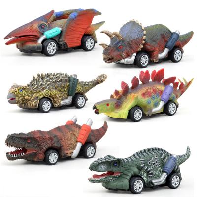 China Toy Wholesale Dinosaur Cars Toys 6 Pack Animal Friction Toy Pull Back Car Toys For Children for sale