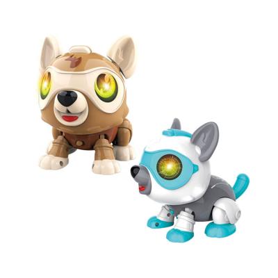 China Battery Operated DIY Toy Electronic Dog Toy Assembly Toy Dog Intelligent Sensing Electronic Robot Dog For Kids for sale