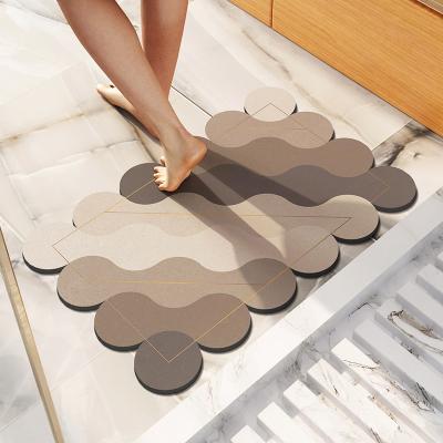 China Viable Custom Design Baby Water Absorbent Set Absorbent Bath Mat Comfy Diatomite Mold Resistant Non Slip Soft Shower Bath Mat for sale