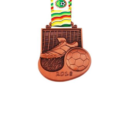 China Europe Basketball Soccer Race Medal Souvenir Fans Custom Zinc Alloy Sport Medals With Ribbon for sale