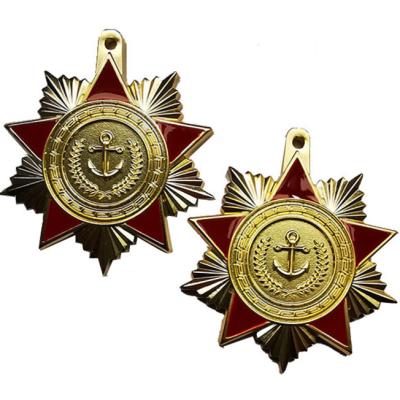 China Hot Sale Europe New Style Custom Make Your Own Design Blank Antique Gold Navy Army Costume Metal Military Medal Sliver for sale