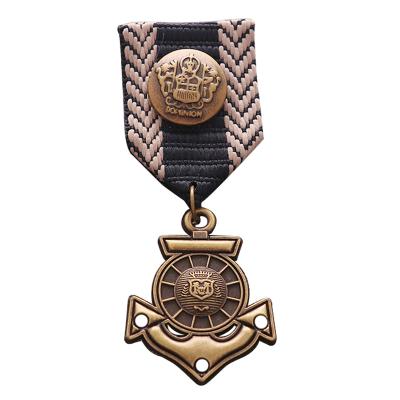 China High Quality Europe New Style Custom Make Your Own Design Blank Antique Gold Navy Army Costume Metal Military Medal Sliver for sale