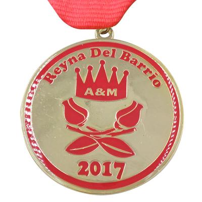 China Europe Customized Logos Round Shape Metal Souvenir Fiesta Honor Soft Enamel Color Die Casting Fiesta Carnival Medals Ribbons for sale