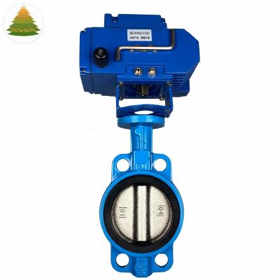 China DN150 Industrial 6 Inch Wafer Lug 220v Electric Actuated Butterfly Valve With Electric Actuator for sale