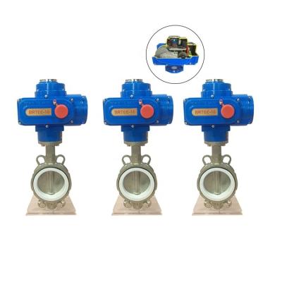 China D971X-10/16 frp body hydraulic cylinder industrial electric butterfly valve for sale