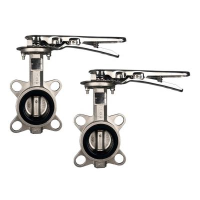 China Ss304 Butterfly Valve Industrial Direct Manufacturers 4 Inch Lever Wafer Trigger Manual Butterfly Valve for sale