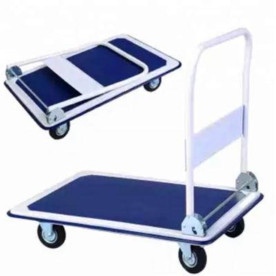 China Easy Folding 150kgs 300kgs Hand Push Platform Trolley Four Wheel Folding Trolley for sale