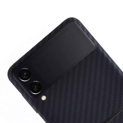 China Shockproof Luxury Leather Phone Case For Samsung ZFlip 4 Real Carbon Fiber Z FLIP3 4 5 Cover Back Bag for sale